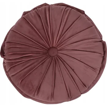 Polštář Polštář růžový velurový kulatý s knoflíkem