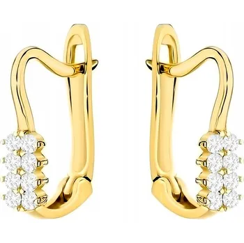 Náušnice ZLATÉ Dámské NÁUŠNICE Au 585 14k s Anglickým Zapínáním a Zirkony