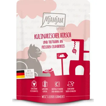 Krmivo pro kočku 24x300g MjAMjAM Quetschie - jelen a krůtí