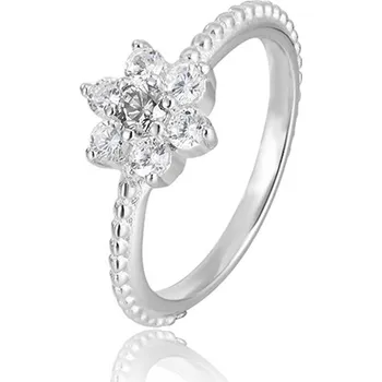 Prsten AGATO Jemný stříbrný prsten s kytičkou AGG211 Velikost: 54 (2,7 g)