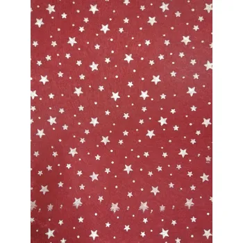 Barevná dekorační plsť A4 - vínová s hvězdičkami