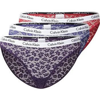 Kalhotky Krajkové kalhotky 3-pack - QD3926E - W5G - Mix barev - Calvin Klein Barva: Mix barev, Velikost: M