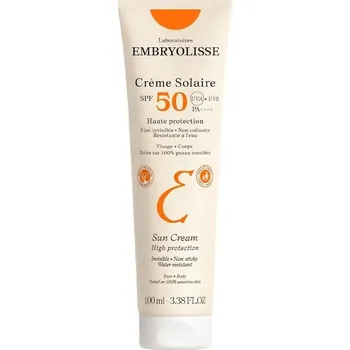 Přípravek na opalování EMBRYOLISSE Krém na opalování s UV ochranou na obličej a tělo Sun Cream SPF50 Hydratuje 100 ml