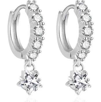 Náušnice AGATO Půvabné kruhové náušnice s hvězdami AGT-E072KW