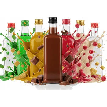 Láhev 10x Lahve na likér DIVA 200 Ml SKLENĚNÁ LAHEV NA LIKÉRY VÍNO DŽUS