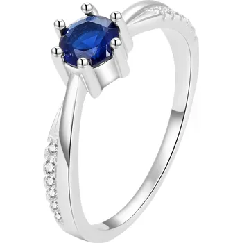 Prsten AGATO Luxusní stříbrný prsten s modrým zirkonem AGG305L Velikost: 60 (2,1 g)