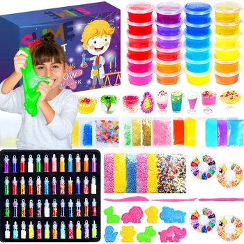 Modelovací hmota SLIME VELKÁ SADA NA VÝROBU SLIZU SVÍTÍCÍ MODELOVACÍ HMOTA 24 BAREV 6+