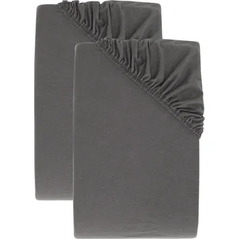Prostěradlo LIVARNO® Sada žerzejových napínacích prostěradel, 90-100 x 200 cm, šedá, 2dílná