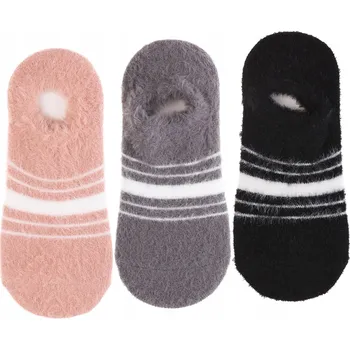 Dámské ponožky NÍZKÉ PONOŽKY KOTNÍKOVÉ PONOŽKY TEPLÉ BALERÍNKY S KOŽÍŠKEM A PRUHY MORAJ 3 PÁRY 35-38