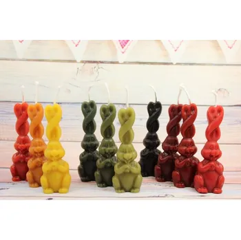 Svíčka Svíčka ze včelího vosku zajíc dlouhé uši Bez balení zelené