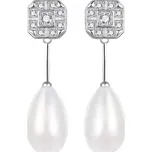 AGATO Elegantní visací náušnice se zirkony a perlou AGT-E095PW-P