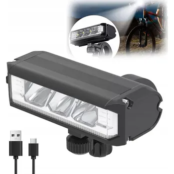 Cyklosvítilna PŘEDNÍ SVĚTLO NA KOLO 3 LED SILNÉ AKUMULÁTOROVÉ DOBÍJECÍ 2000mAh