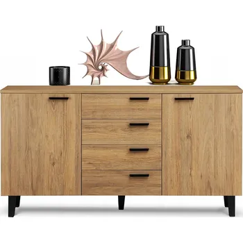 Komoda KOMODA SE ZÁSUVKAMI DUB PŘÍRODNÍ 150X81X46cm tloušťka 18 mm FRISK KONSIMO