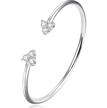 Náramek AGATO Stříbrný otevřený náramek se zirkony AGB782