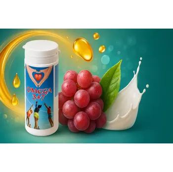 OMEGA 3 + 7 – komplex vitaminů B, omega-3 a flavonoidů (122 tablet). (Omega 3 +7 obsahuje vitamíny, mastné kyseliny a rostlinný extrakt s flavonoidy.)