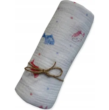 Plena MUŠELÍNOVÁ plena bavlna 100% 80x60 bavlněná plena s DELFÍNY