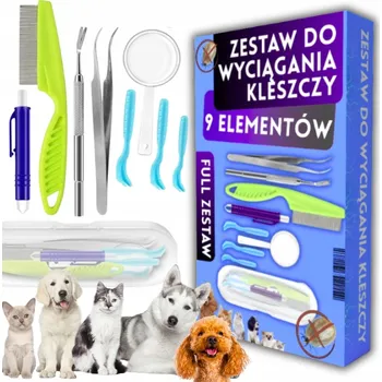 Kosmetika pro psa ZESTAW DO USUWANIA WYCIĄGANIA KLESZCZY PRO PSY A PSY PSA - VELKÁ VELIKOST XXL