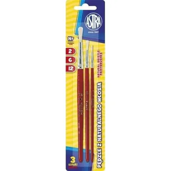 Umělecký štětec Kulaté štětce ŠKOLNÍ ŠTĚTCE ASTRA SADA ŠTĚTCŮ NA BARVY