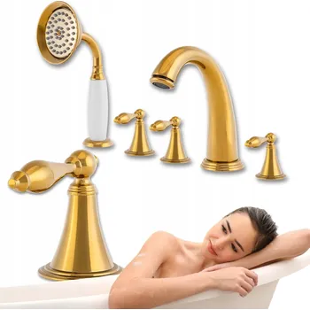 Vodovodní baterie Vanová baterie na okraj vany Silla Premium zlatá