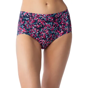 Kalhotky Dámské kalhotky Cranberries simple maxi tm. modré s růž. vzorem - JULIMEX Velikost: 2XL