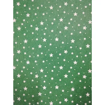 Barevná dekorační plsť A4 - zelená s hvězdičkami