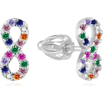 Náušnice AGATO Třpytivé stříbrné náušnice s nekonečnem AGT-E171SC