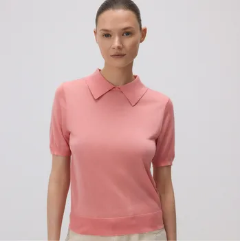 Dámský svetr Reserved - Polo tričko - korálová - 195HE-32X - 195HE-32X-L