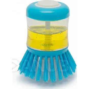 Kartáč na mytí nádobí s dávkovačem saponátu - modrý