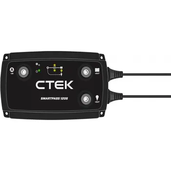 Nabíječka autobaterie CTEK SMARTPASS 120S, 12V, 120A, doplněk k nabíječce D250SE (12V DC/DC nabíječka a rozšíření pro D250SE, nabíjecí proud 120 A, 5 krokový nabíječ, typ akumulátoru WET, AGM, GEL, EFB, LiFePO4, kapacita akumulátoru 28-800Ah)