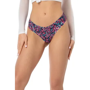 Kalhotky Dámské kalhotky simple brasil Cranberries tm.modré r růž. vzorem - JULIMEX Velikost: XL