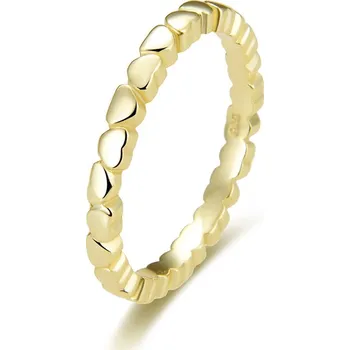Prsten AGATO Minimalistický pozlacený prsten se srdíčky AGG344-GOLD Velikost: 54 (2,1 g)