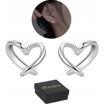 Náušnice Stříbrné náušnice Bsrebra puzetky 925 hypoalergenní srdíčko