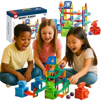 ostatní stavebnice STAVEBNICE KOSTKY 115 dílků 3D KULIČKOVÁ DRÁHA STAVEBNICE SJEZDOVKA 128A