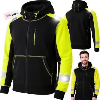 Pánská mikina Mikina PRACOVNÍ pánská FLEECOVÁ reflexní VÝSTRAŽNÁ BOZP TEPLÁ OCHRANNÁ