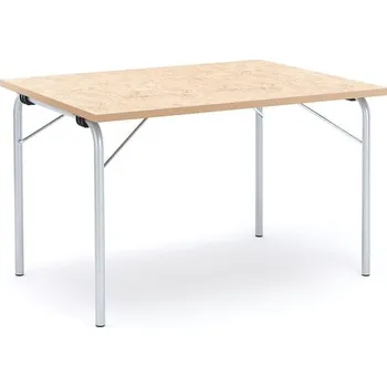 Jídelní stůl Skládací stůl NICKE, 1200x800x720 mm, stříbrný rám, béžové linoleum