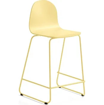 Jídelní židle Barová židle GANDER, výška sedáku 630 mm, lakovaná skořepina, hořčicová