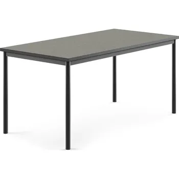 Jídelní stůl Stůl SONITUS, 1600x800x720 mm, antracitově šedé nohy, deska s linoleem, tmavě šedá