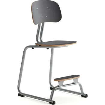 Jídelní židle Školní židle YNGVE, ližinová podnož, výška 520 mm, stříbrná/antracitově šedá