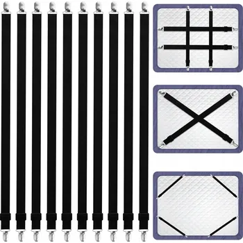 Prostěradlo 10x Napínáky Prostěradla Klipy Úchyty nastavitelné 50 - 230 cm Silné