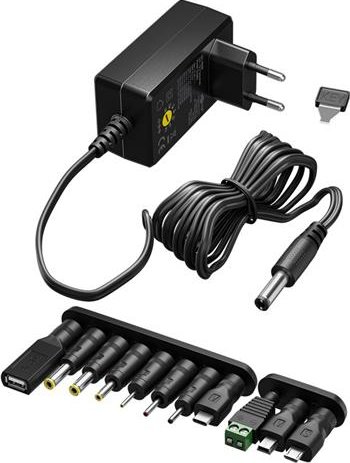 goobay Univerzální napájecí adaptér 230V/3-12V stejnosměrný max.3,6W 300mA