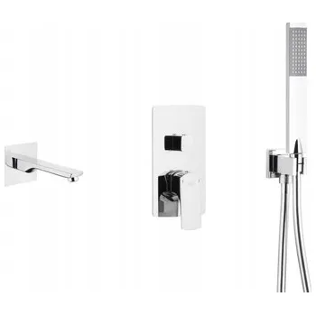 Vodovodní baterie Vanová baterie pod omítku KFA Armatura MOKAIT CHROM stříbrná