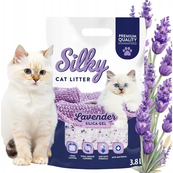 Podestýlka pro kočku Silky silikonové stelivo levandule 3,8 l
