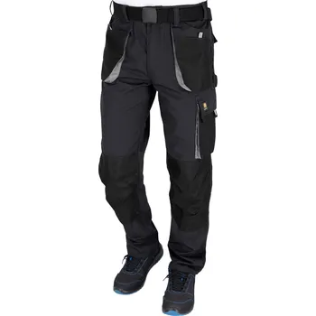 Pracovní obuv Pánské montérkové pracovní kalhoty do pasu vyztužené černou barvou BOZP vel.