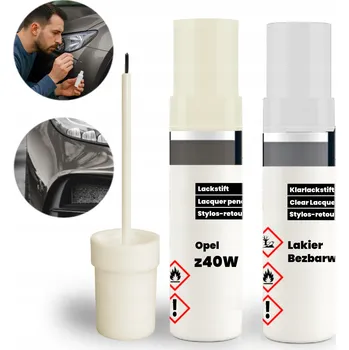 barva a nátěr na dřevo Opravná sada OPEL 40W (z40W) 2v1: Základní lak + Bezbarvý lak s štětečkem