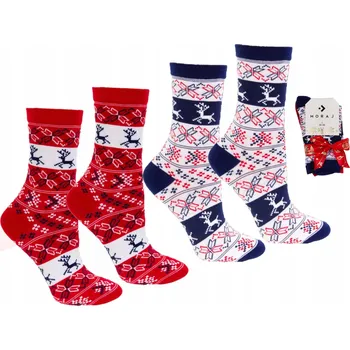 Dámské ponožky 2-BALENÍ Vánoční ponožky s mašlí Moraj Mikulášské 38-41