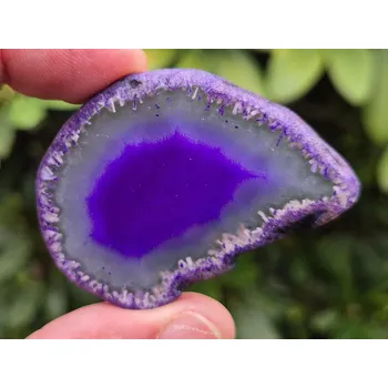 Přírodní kámen Achátový mini plátek fialový Brazílie 22g