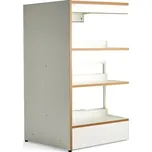 Regál na knihy STORY, přídavný, oboustranný, 1280x723x585 mm, 3 police, bílá