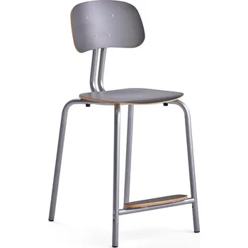 Jídelní židle Školní židle YNGVE, 4 nohy, výška 610 mm, stříbrná/antracitově šedá