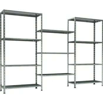 Dílenský regál Regálová sestava, 150 × 225 × 30 cm, nosnost police: 30 kg, stříbrná