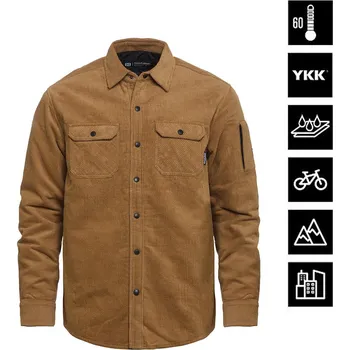 Pánská košile Vodoodpudivá zateplená košile Dough - camel corduroy velikost S